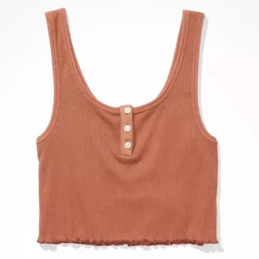 AE - Crop Henley Tank Top